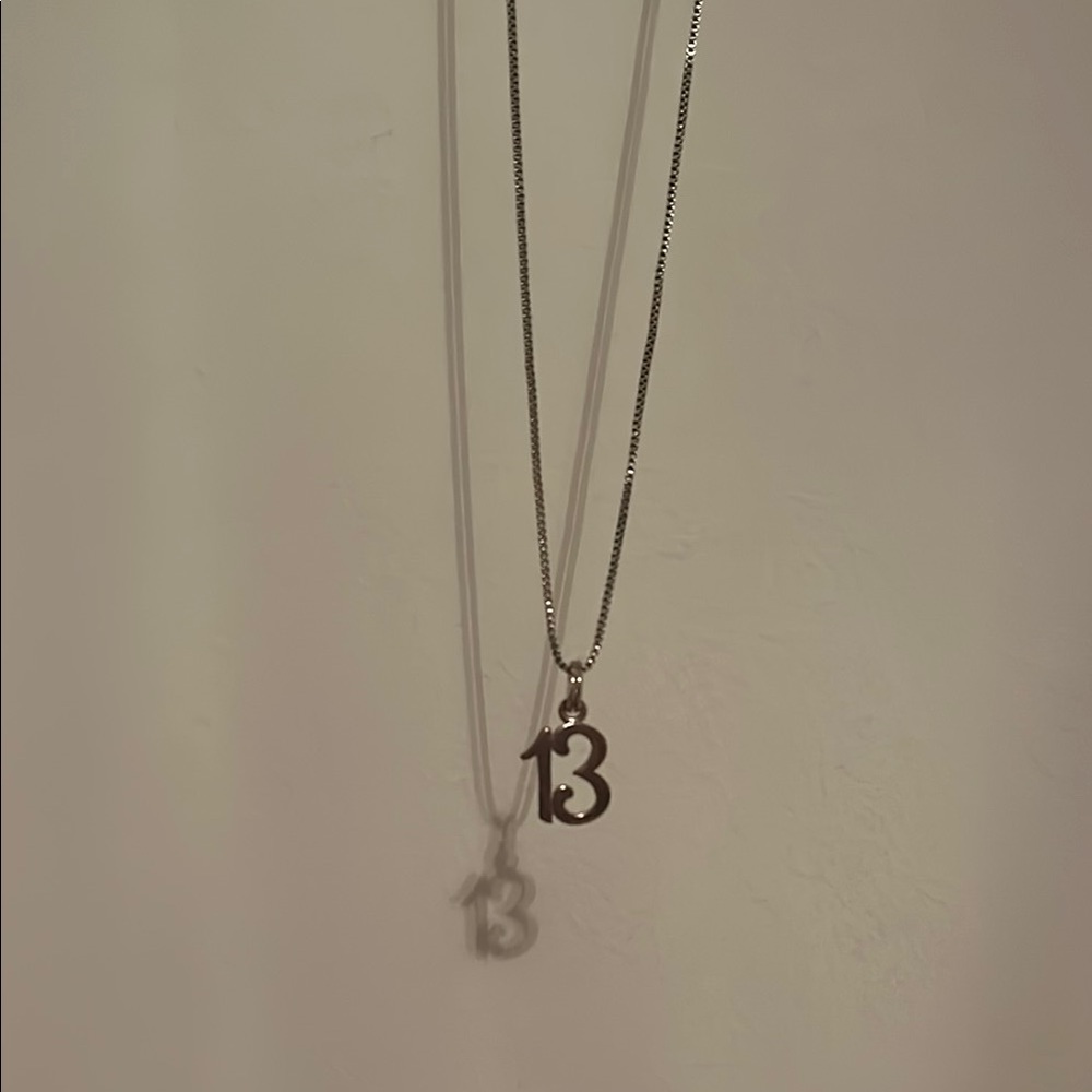 Silver Number 13 charm